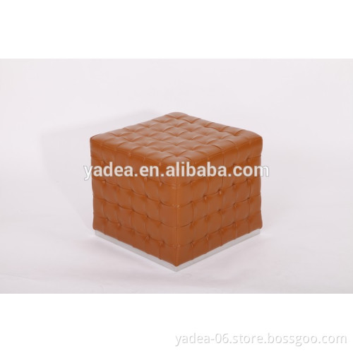 Genuine leather fancy upholstered stool ottoman, turkish ottoman furniture